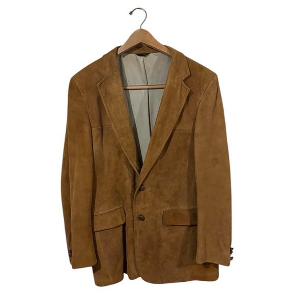 Terry Lewis Classic Luxuries Other - Terry lambskin suede leather tan brown blazer jacket M